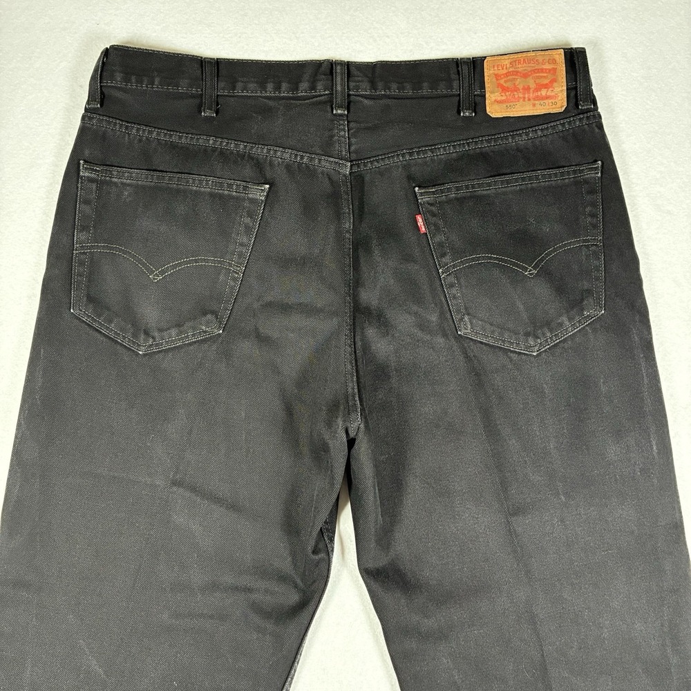 Levi's 550 Jeans Men's 40x30 Black Denim Relaxed Tapered Leg High Rise Workwear - Picture 6 of 15